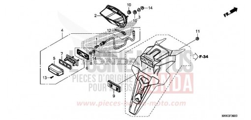 HECKLEUCHTE/KENNZEICHENBELEUCHTUNG CRF1000DJ de 2018