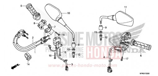 SCHALTER/KABEL/SPIEGEL CB1000RF de 2015