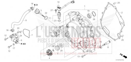 KURBELGEHAEUSEABDECKUNG/WASSERPUMPE SH350ASM de 2021