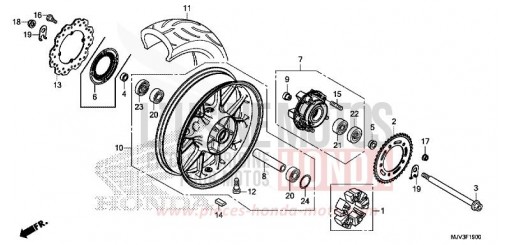 HINTERRAD CBR500RAF de 2015
