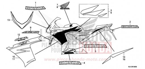 MARKE/STREIFEN CBR500RAF de 2015