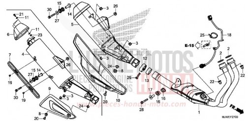 ABGAS-SCHALLDAEMPFER CBR500RAG de 2016