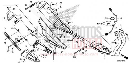 ABGAS-SCHALLDAEMPFER CBR500RAJ de 2018