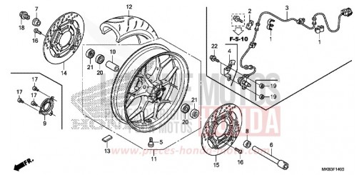VORDERRAD CBR1000SAG de 2016