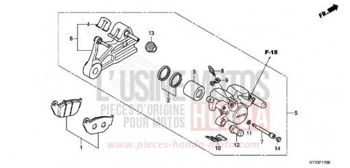 HINTERRAD-BREMSSATTEL CBR125RD de 2013