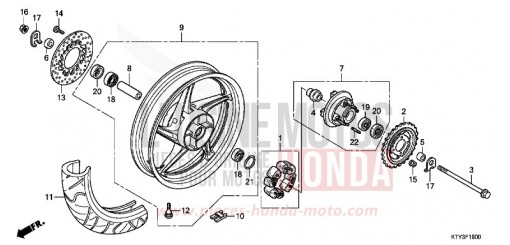 HINTERRAD CBR125RSC de 2012