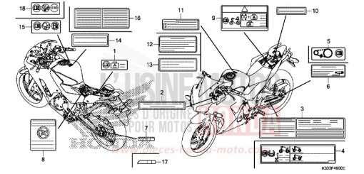 WARNETIKETT CBR300RAG de 2016