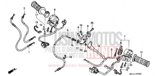 HEBELGRIFF/SCHALTER/KABEL CBR600FW de 1998
