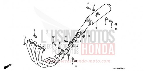 ABGAS-SCHALLDAEMPFER CBR600FW de 1998