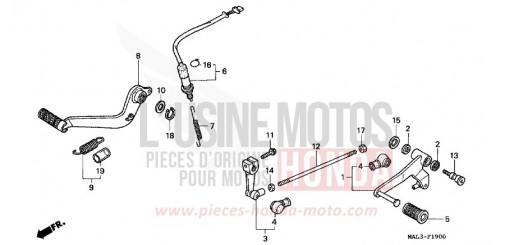 BREMSPEDAL/SCHALTPEDAL CBR600FW de 1998
