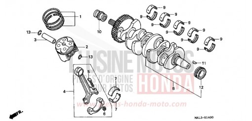 KURBELWELLE/KOLBEN CBR600FW de 1998