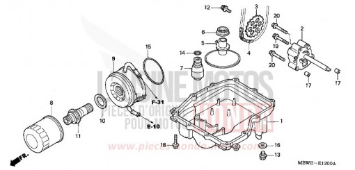 OELWANNE/OELPUMPE CBR600FR2 de 2002