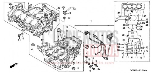 KURBELGEHAEUSE CBR600FR2 de 2002