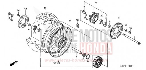 HINTERRAD CBR600FR2 de 2002