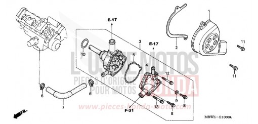 WASSERPUMPE CBR600FR2 de 2002
