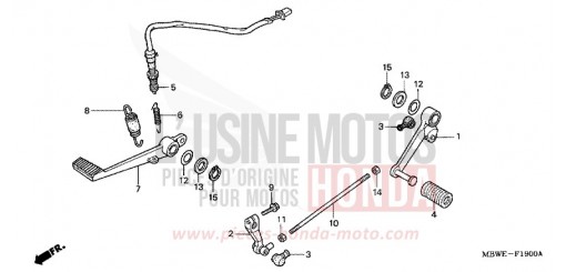 BREMSPEDAL/SCHALTPEDAL CBR600FR2 de 2002