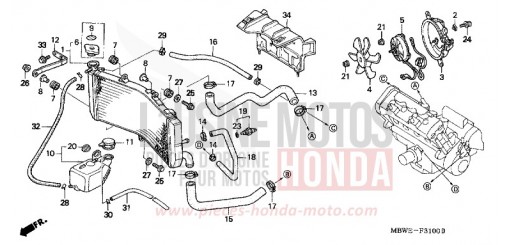 KUEHLER CBR600FR2 de 2002