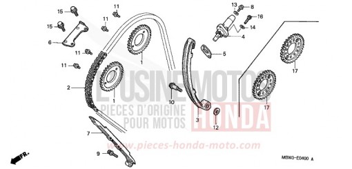 NOCKENWELLENKETTE/SPANNVORRICHTUNG CBR600FS1 de 2001