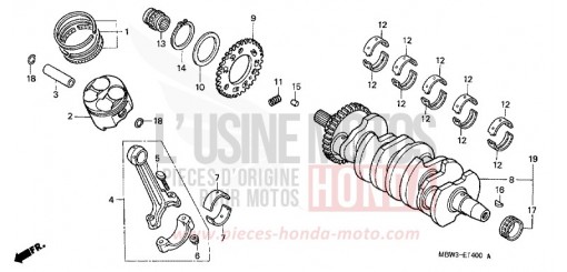 KURBELWELLE/KOLBEN CBR600FS1 de 2001