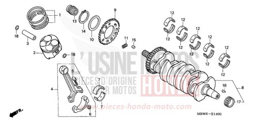 KURBELWELLE/KOLBEN CBR600FS2 de 2002