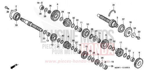 GETRIEBE CBR600FS2 de 2002