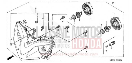 SCHEINWERFER CBR600FS2 de 2002