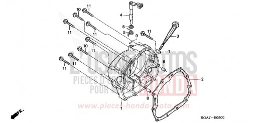 KURBELGEHAEUSEABDECKUNG CG125ES4 de 2004
