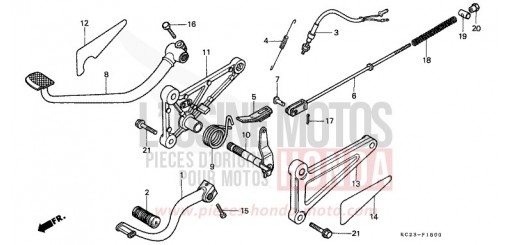 SCHALTPEDAL/BREMSPEDAL CM125CC de 1982