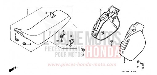 SITZ/SEITENABDECKUNG CR250RM de 1991
