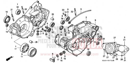 KURBELGEHAEUSE CR250RM de 1991