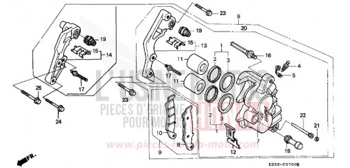VORDERRAD-BREMSSATTEL CR250RP de 1993
