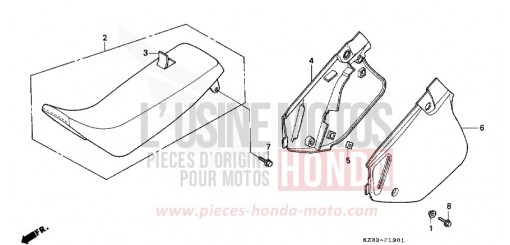 SITZ/SEITENABDECKUNG CR250RP de 1993