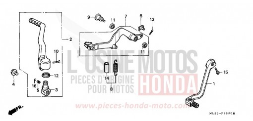 SCHALTPEDAL/BREMSPEDAL/KICKSTARTER-ARM CR500RL de 1990