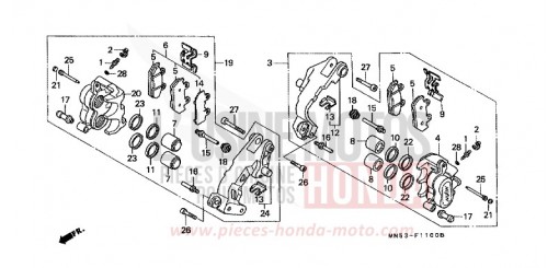 VORDERRAD-BREMSSATTEL GL1500J de 1988