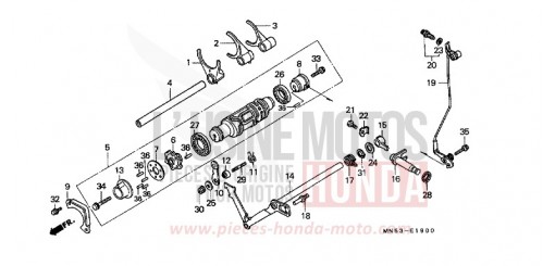 SCHALTTROMMEL/SCHALTGABEL GL1500J de 1988