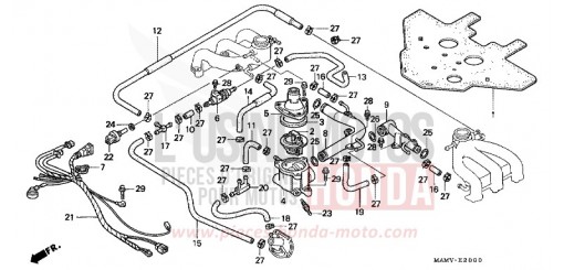 WASSERROHR/THERMOSTAT GL1500SEV de 1997
