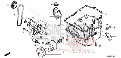 OELWANNE/OELPUMPE CBR500RAE de 2014