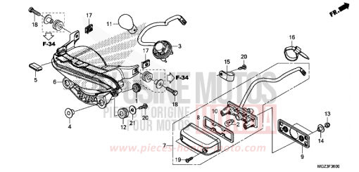 HECKLEUCHTE CBR500RAE de 2014