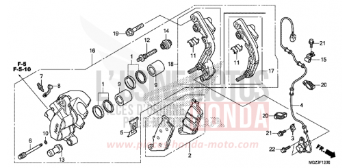 VORDERRAD-BREMSSATTEL CBR500RAE de 2014