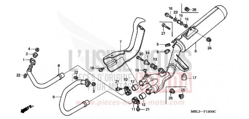 ABGAS-SCHALLDAEMPFER NT650V3 de 2003