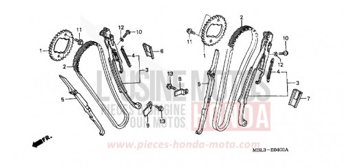 NOCKENWELLENKETTE/SPANNVORRICHTUNG NT650V3 de 2003