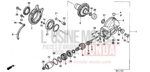ANTRIEBSZAHNRAD NTV650P de 1993