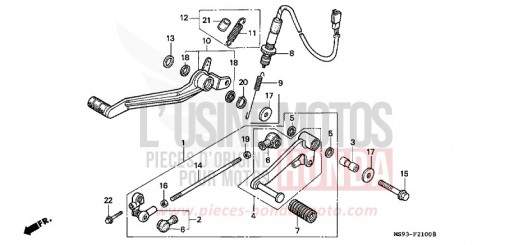PEDAL NTV650P de 1993