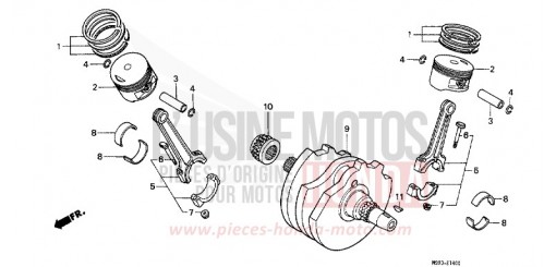 KURBELWELLE/KOLBEN NTV650P de 1993