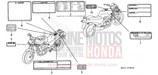WARNETIKETT NTV650S de 1995
