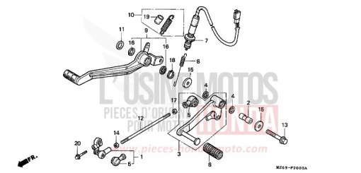 PEDAL NTV650T de 1996