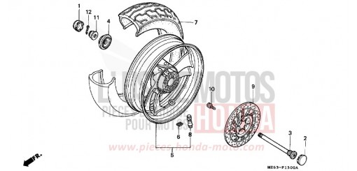 HINTERRAD NTV650T de 1996