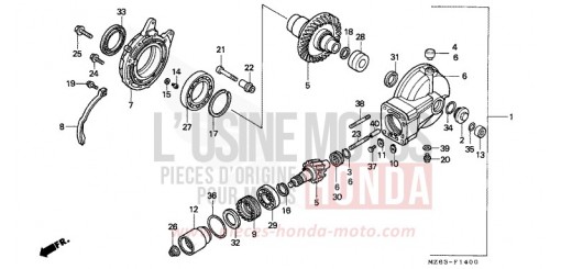 ANTRIEBSZAHNRAD NTV650T de 1996