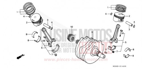 KURBELWELLE/KOLBEN NTV650V de 1997