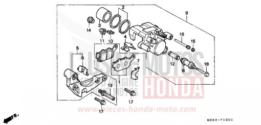 HINTERRAD-BREMSSATTEL NTV650V de 1997